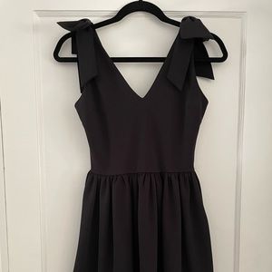 Aqua Black Dress XS Bow Straps